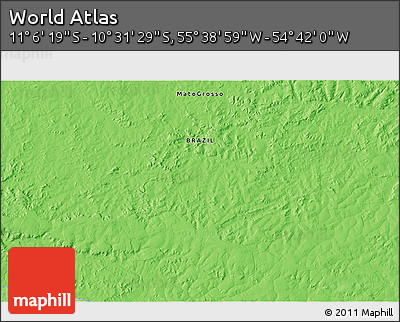 Political 3D Map of the Area around 10° 48' 54" S, 55° 10' 29" W