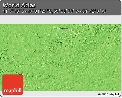 Political 3D Map of the Area around 10° 48' 54" S, 55° 10' 29" W