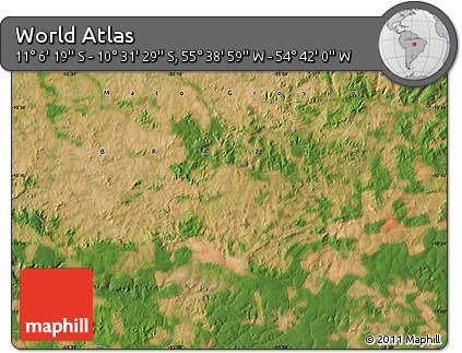 Satellite Map of the Area around 10° 48' 54" S, 55° 10' 29" W