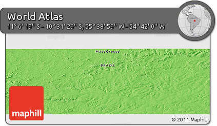 Political Panoramic Map of the Area around 10° 48' 54" S, 55° 10' 29" W