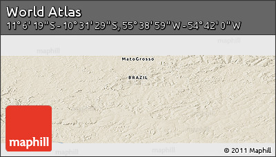 Shaded Relief Panoramic Map of the Area around 10° 48' 54" S, 55° 10' 29" W