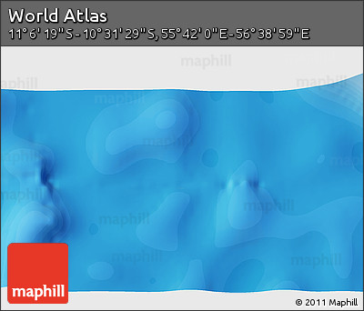 Political 3D Map of the Area around 10° 48' 54" S, 56° 10' 29" E