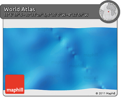 Shaded Relief 3D Map of the Area around 10° 48' 54" S, 5° 1' 30" W