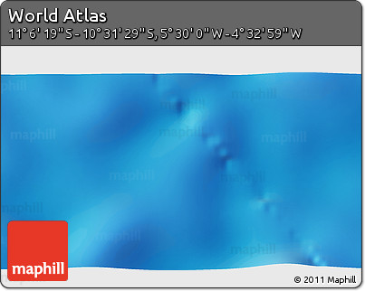 Shaded Relief 3D Map of the Area around 10° 48' 54" S, 5° 1' 30" W