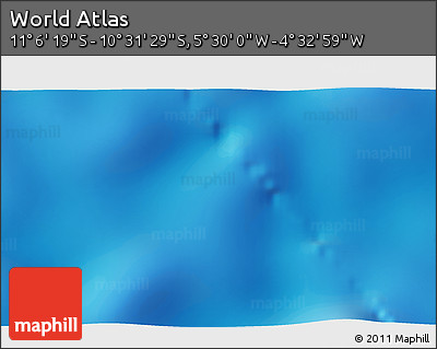 Shaded Relief 3D Map of the Area around 10° 48' 54" S, 5° 1' 30" W