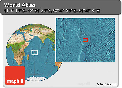 Satellite Location Map of the Area around 10° 48' 54" S, 61° 16' 29" E
