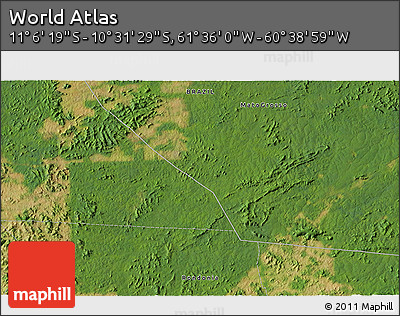 Satellite 3D Map of the Area around 10° 48' 54" S, 61° 7' 30" W