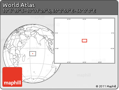 Blank Location Map of the Area around 10° 48' 54" S, 65° 31' 30" E