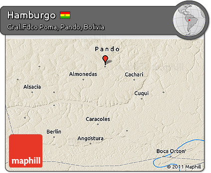 Shaded Relief 3D Map of Hamburgo