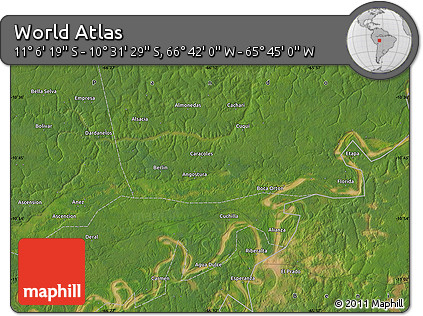 Satellite Map of the Area around 10° 48' 54" S, 66° 13' 29" W