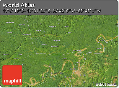 Satellite Map of the Area around 10° 48' 54" S, 66° 13' 29" W