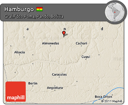 Shaded Relief Map of Hamburgo