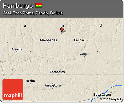 Shaded Relief Map of Hamburgo