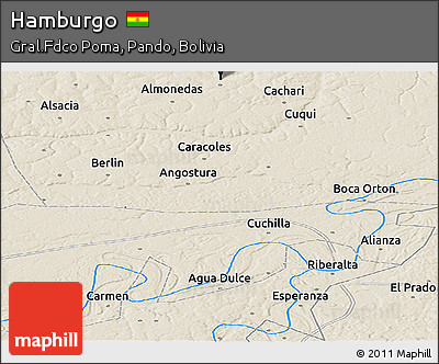 Shaded Relief Panoramic Map of Hamburgo