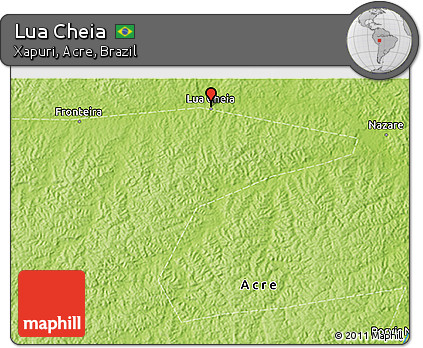 Physical 3D Map of Lua Cheia