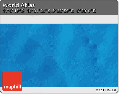 Political 3D Map of the Area around 10° 48' 54" S, 6° 1' 30" E