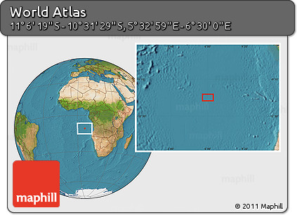 Satellite Location Map of the Area around 10° 48' 54" S, 6° 1' 30" E