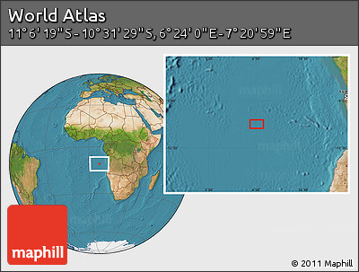 Satellite Location Map of the Area around 10° 48' 54" S, 6° 52' 30" E
