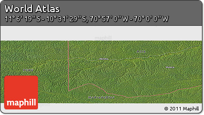 Satellite Panoramic Map of the Area around 10° 48' 54" S, 70° 28' 29" W