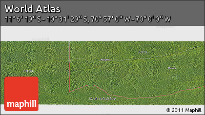 Satellite Panoramic Map of the Area around 10° 48' 54" S, 70° 28' 29" W
