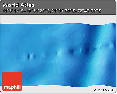 Political 3D Map of the Area around 10° 48' 54" S, 72° 19' 29" E