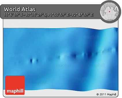 Shaded Relief 3D Map of the Area around 10° 48' 54" S, 72° 19' 29" E