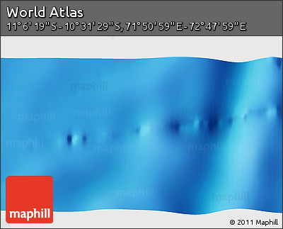 Shaded Relief 3D Map of the Area around 10° 48' 54" S, 72° 19' 29" E
