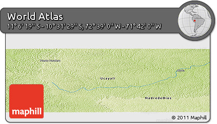 Physical Panoramic Map of the Area around 10° 48' 54" S, 72° 10' 30" W