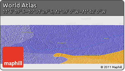 Political Panoramic Map of the Area around 10° 48' 54" S, 72° 10' 30" W