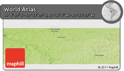 Physical Panoramic Map of the Area around 10° 48' 54" S, 73° 1' 30" W