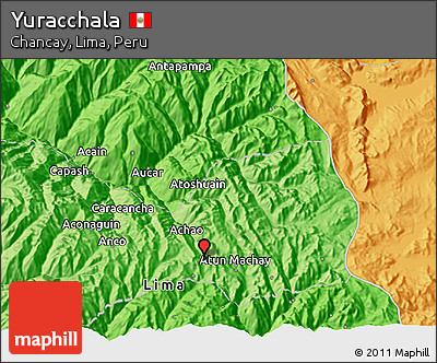Political 3D Map of Yuracchala