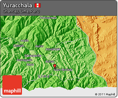 Political 3D Map of Yuracchala