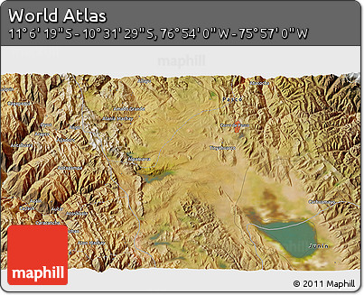 Satellite 3D Map of the Area around 10° 48' 54" S, 76° 25' 30" W