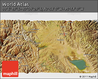 Satellite 3D Map of the Area around 10° 48' 54" S, 76° 25' 30" W