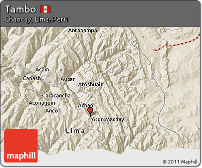 Shaded Relief 3D Map of Tambo