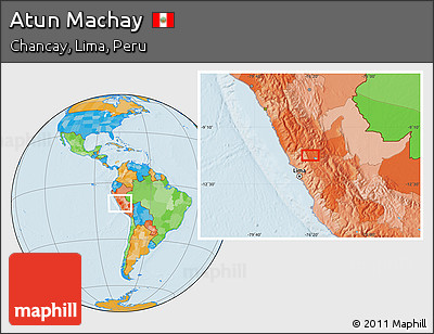 Political Location Map of Atun Machay