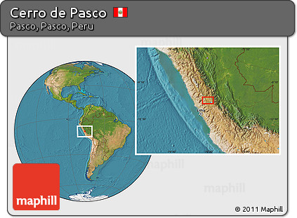 Satellite Location Map of Cerro De Pasco