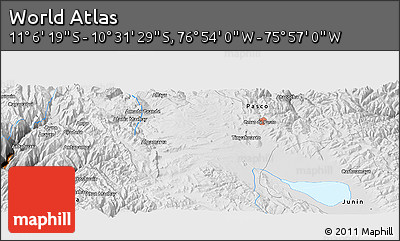 Physical Panoramic Map of the Area around 10° 48' 54" S, 76° 25' 30" W