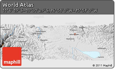 Physical Panoramic Map of the Area around 10° 48' 54" S, 76° 25' 30" W