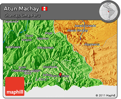 Political Panoramic Map of Atun Machay