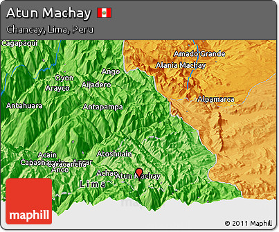 Political Panoramic Map of Atun Machay