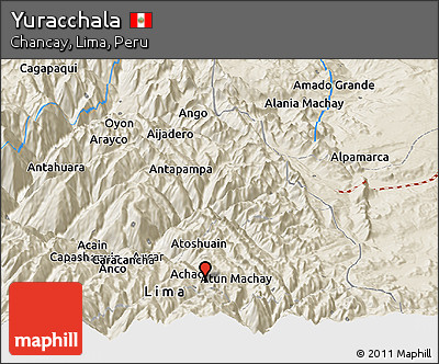 Shaded Relief Panoramic Map of Yuracchala