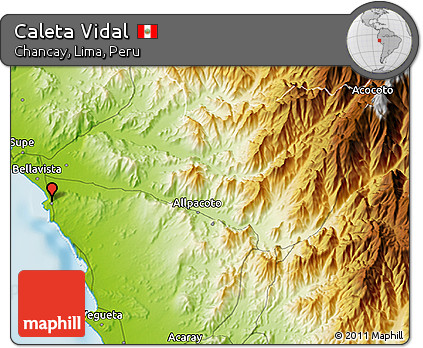 Physical 3D Map of Caleta Vidal