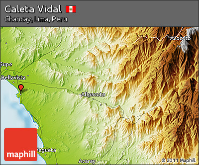 Physical 3D Map of Caleta Vidal