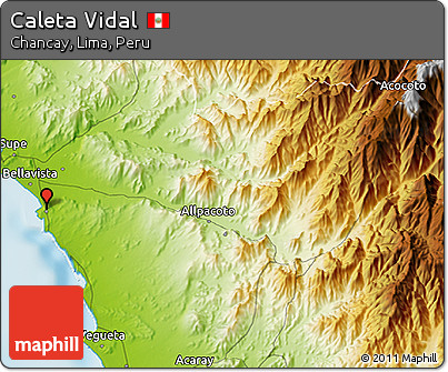 Physical 3D Map of Caleta Vidal