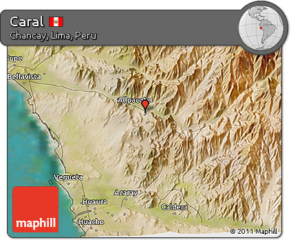 Satellite 3D Map of Caral