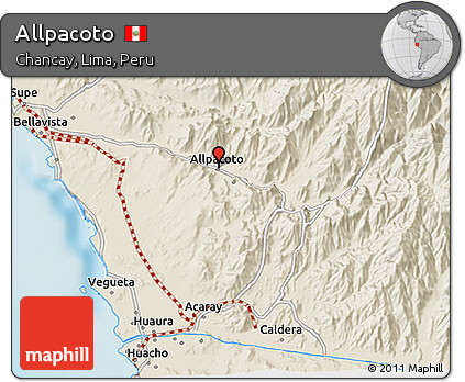 Shaded Relief 3D Map of Allpacoto