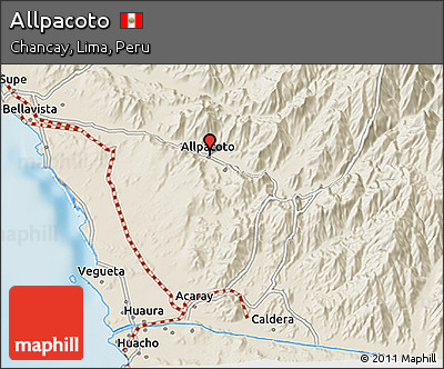 Shaded Relief 3D Map of Allpacoto