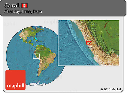 Satellite Location Map of Caral