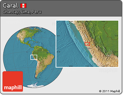 Satellite Location Map of Caral